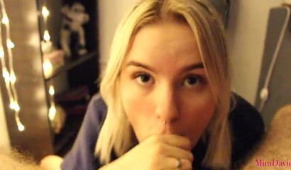 MiraDavid gave a POV blowjob before she's bent and doggy style rammed