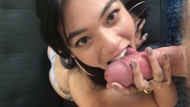 Hispanic Blowjob Facial Porn - Latina Reyna Morena gives a sloppy BJ and tastes cum