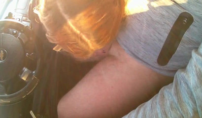 Kinky babe deepthroats and blows a stranger's dick in the car