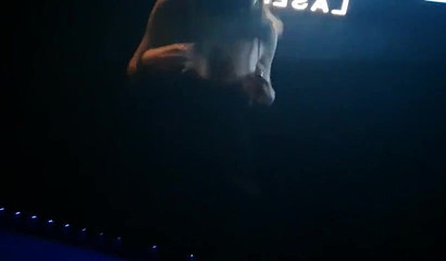 Lucky dude receive a reverse double BJ at the cinema