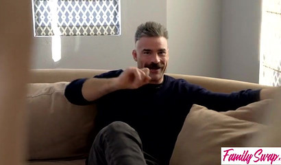 Slutty stepmom and horny stepdaughter swap partners and get creampied