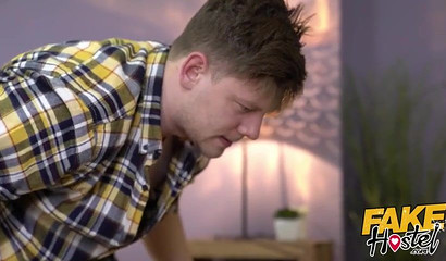 Cherry Kiss and Katy Rose fucking in a fake hostel