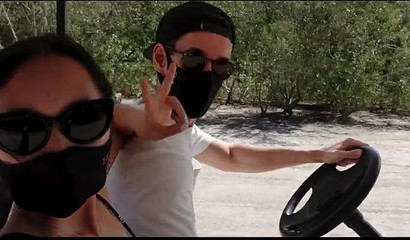 Petite Asian makes a travel porn vlog before a facial