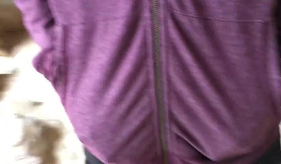 Ebony diva Sarah Banks sucking a pecker in public