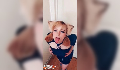 Ahegao kitten Sweetie_Fox on a hardcore deepthroating mission