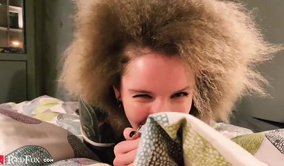 Tatted teen swallows cum with a vibrator inside of her