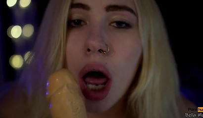 Blonde's Deepthroat Toy Session
