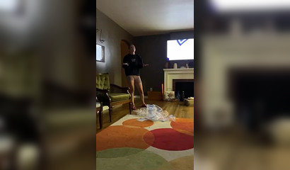 Teen blows her stepbrother's huge boner and gives a titjob