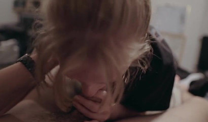 Naughty blonde teen makes me cum by sucking my dick