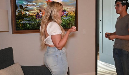 Busty mom lets a young boy film her while sucking & fucking his dick