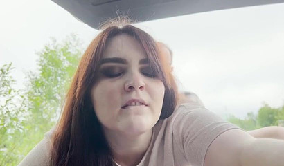 Chubby cumslut enjoys intense outdoor sex