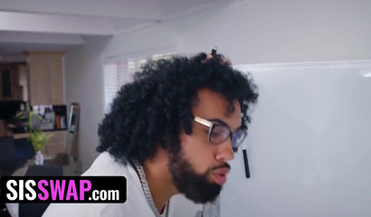 Teens Sophia Leone and Payton Avery swap and fuck their stepbrothers