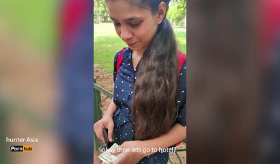 Curvy Indian college babe fucks a stranger for cash