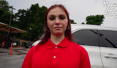 Teen with braces gets schooled & fucked by a horny couple