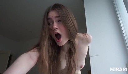 Super skinny girlfriend takes a hardcore pounding