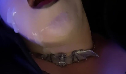 Vampire blowing a strong dick on Halloween