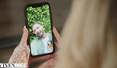 Blonde Allie seduces throats and rides her friend's dick