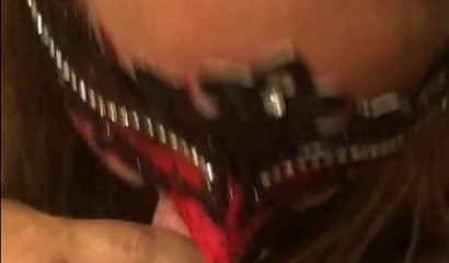 Masked MILF licks my boner up close