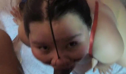 Submissive Latina gets her mouth fucked up close