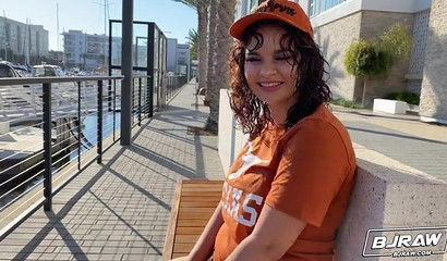 Naturally busty Crystal Chase giving a world-class BJ & rimjob