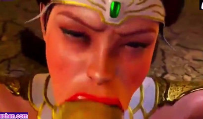 Warrior Swallows Monster's Cum