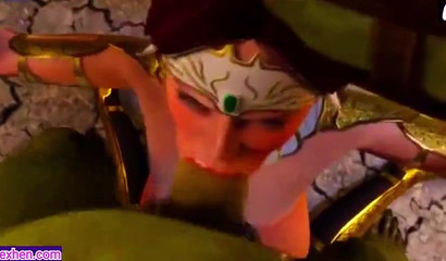 Warrior Swallows Monster's Cum