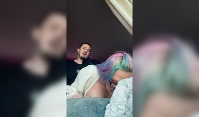 Filling Her Mouth and Pussy Before Dinner