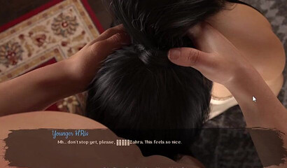 Sensational oral animation with a cute ebony and a massive dick