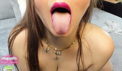 Latina milf is always aroused when her lover visits her for a blowjob