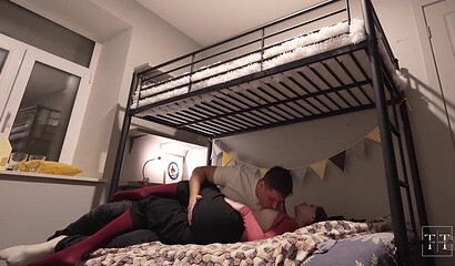 Depraved amateur girl has dirty sex with a new buddy in a hostel