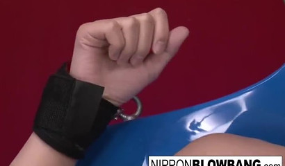 Asian hoe in sexy lingerie enjoys masturbation with vibrators