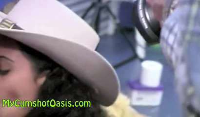 Blonde slut with amazing boobs Silvia Saint gets facialized