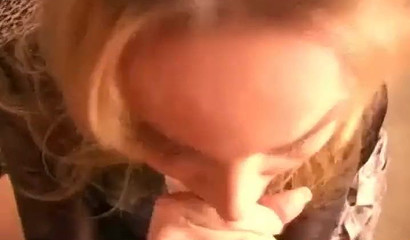 Skilled blonde lady in black outfit giving me ultimate oral pleasure