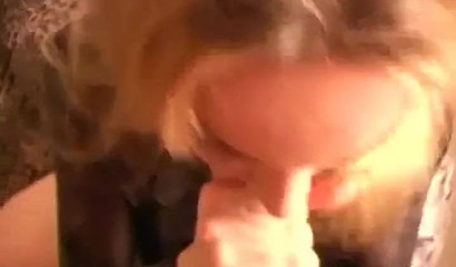 Blonde mother with deep throat enjoys taste of dick till cumshot