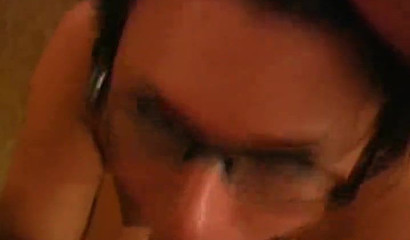 Latina Eva Angelina puts glasses on and sucks me off