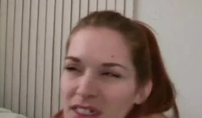 Beautiful redhead college doll sucking dick for huge facial cumshot