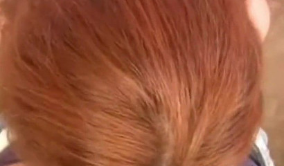 Sexy redhead stepsis wants to give her bro a nice blowjob before school