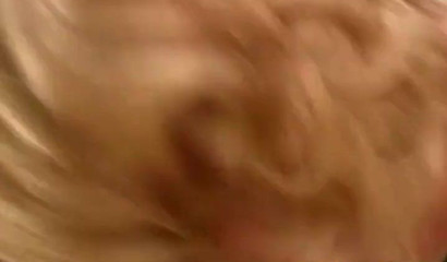 Chubby tattooed chick holds her big tits while getting cumshot