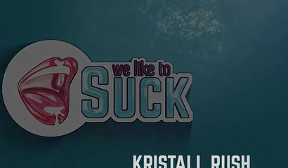 Stunner blows dick while taking another one in DP threesome