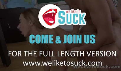 Petite schoolgirl Katrin Tequila gets pussy and throat fucked by teacher