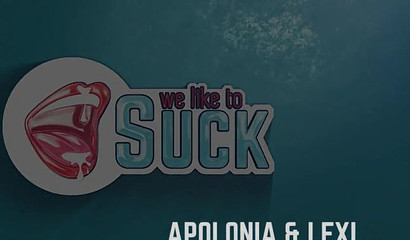 Brunettes Apolonia & Lexi Dona blow and ride dick together in 3some