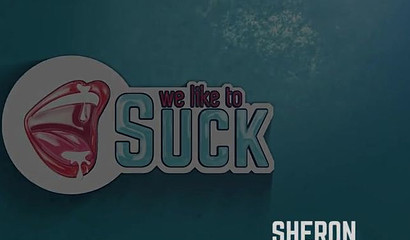 Beautiful brunette takes off her dress and gives erotic blowjob