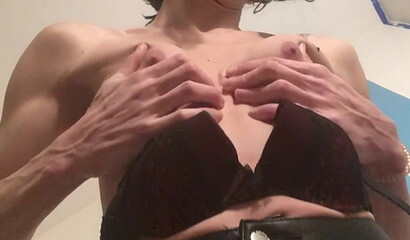 Drinking cum after anal sex makes the trans girl very aroused