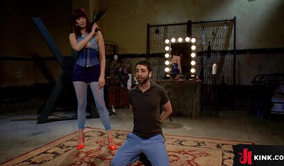 Maitresse Madeline uses her male slave for sensational blowjob