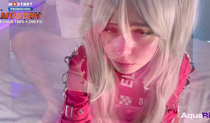 Aqua_Ri practices anime cosplay and swallows cum after sucking dick