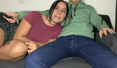Horny Latina moans as he fucks her filthy mouth and tight pussy