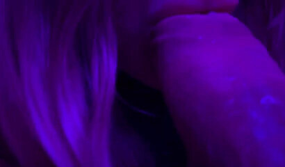 My blonde neighbor begged to suck my big cock deep in a close-up