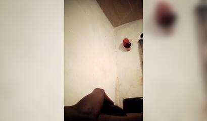 Lustful dude is jerking off his hot big black cock because he wants to cum