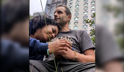 Public deepthroat and gagging with slutty brunette in Central Park NYC