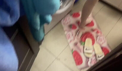 Realistic big dick penetration in a dogy style with white lingerie